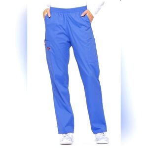 Dickies EDS Signature Elastic Waist Scrubs Pants - Blue, size S, Tall